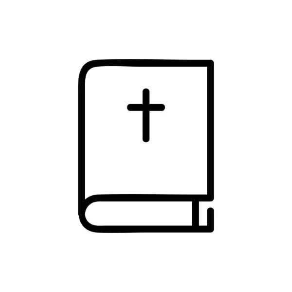 Icône Bible Vecteur Signe Fin Illustration Symbole Contour Isolé — Image vectorielle