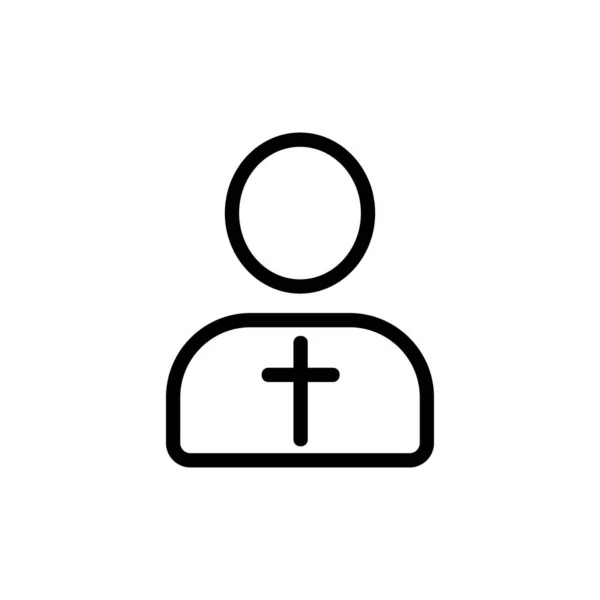 Priest Icon Vector Thin Line Sign Isolated Contour Symbol Illustration — Stock Vector