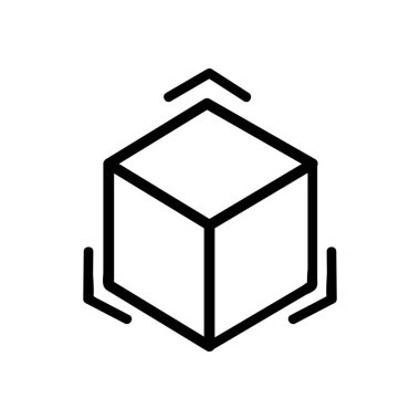 3D yazıcı simgesi vektörü. İnce çizgi işareti. İzole edilmiş kontür sembolü gösterimi