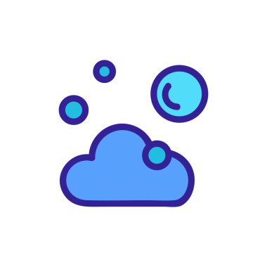 Köpük, baloncuk ikon vektörü. İnce çizgi işareti. İzole edilmiş kontür sembolü gösterimi