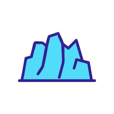 Dağlık ikon vektörü. İnce çizgi işareti. İzole edilmiş kontür sembolü gösterimi