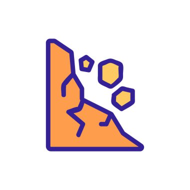 Dağlık ikon vektörü. İnce çizgi işareti. İzole edilmiş kontür sembolü gösterimi