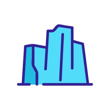 Dağlık ikon vektörü. İnce çizgi işareti. İzole edilmiş kontür sembolü gösterimi