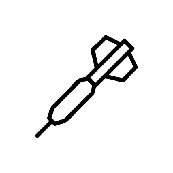 Dart Ikon Vektor Tunn Linje Tecken Isolerad Kontur Symbol Illustration — Stock vektor
