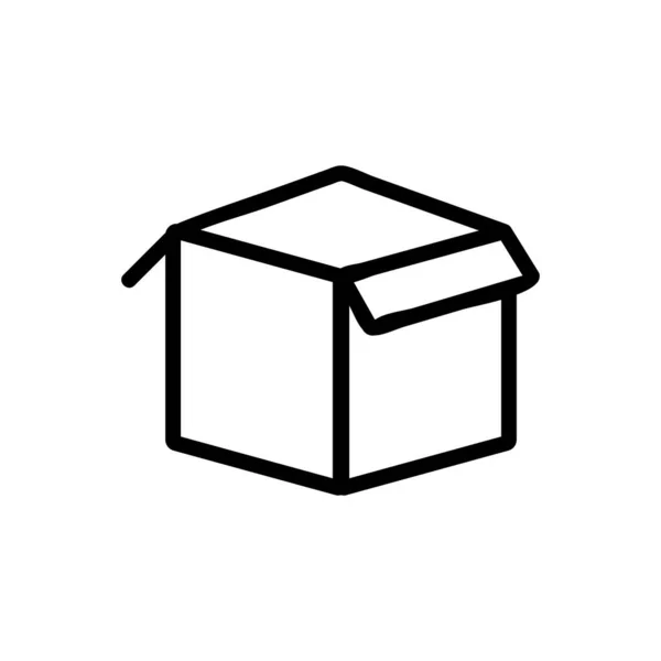Vektor Ikony Lepenkové Krabice Značka Tenké Čáry Izolovaný Obrysový Symbol — Stockový vektor