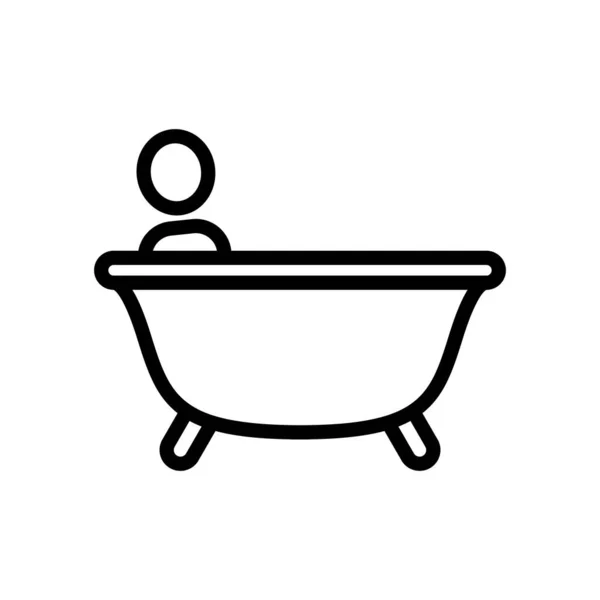 Bath Ikon Vektor Tunn Linje Tecken Isolerad Kontur Symbol Illustration — Stock vektor