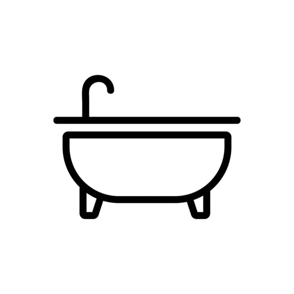 Bath Ikon Vektor Tunn Linje Tecken Isolerad Kontur Symbol Illustration — Stock vektor