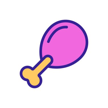 Et ikonu vektörlü kemik. İnce çizgi işareti. İzole edilmiş kontür sembolü gösterimi