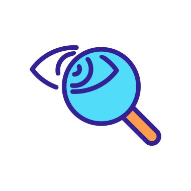 Göz çalışma ikonu vektörü. İnce çizgi işareti. İzole edilmiş kontür sembolü gösterimi