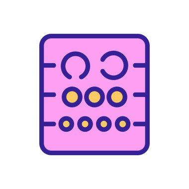 Tablo görünüm simgesi vektörünü kontrol et. İnce çizgi işareti. İzole edilmiş kontür sembolü gösterimi