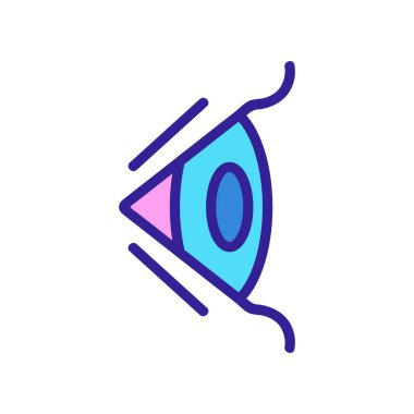 İnsan gözü ikonu bir vektördür. İnce çizgi işareti. İzole edilmiş kontür sembolü gösterimi