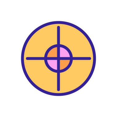 hedef simge vektörü. İnce çizgi işareti. izole edilmiş sınır sembolü çizimi