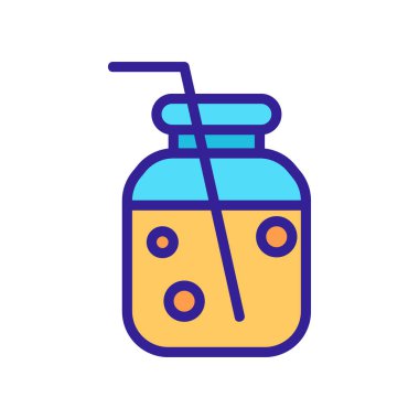 Lezzetli limonata taze vektör ikonu. İnce çizgi işareti. İzole edilmiş kontür sembolü gösterimi