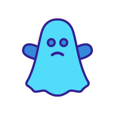 Hayalet ikon vektörü. İnce çizgi işareti. İzole edilmiş kontür sembolü gösterimi