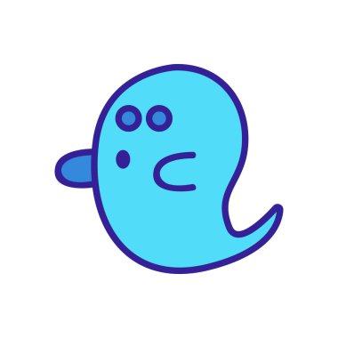 Hayalet ikon vektörü. İnce çizgi işareti. İzole edilmiş kontür sembolü gösterimi