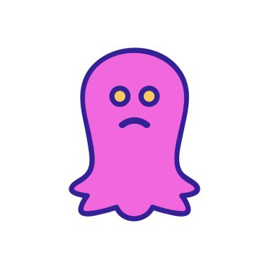 Hayalet ikon vektörü. İnce çizgi işareti. İzole edilmiş kontür sembolü gösterimi