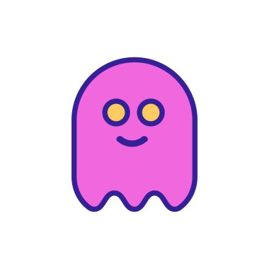 Hayalet ikon vektörü. İnce çizgi işareti. İzole edilmiş kontür sembolü gösterimi