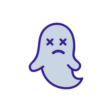 Hayalet ikon vektörü. İnce çizgi işareti. İzole edilmiş kontür sembolü gösterimi