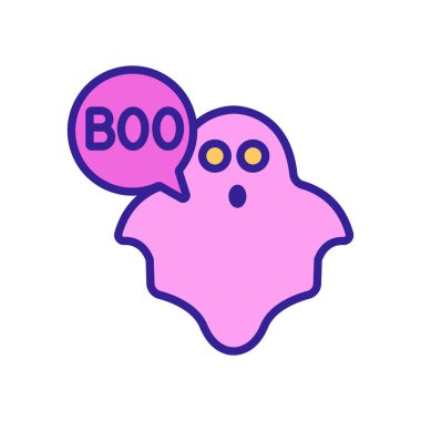 Hayalet ikon vektörü. İnce çizgi işareti. İzole edilmiş kontür sembolü gösterimi