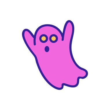 Hayalet ikon vektörü. İnce çizgi işareti. İzole edilmiş kontür sembolü gösterimi