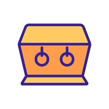 Tabut simgesi vektörü. İnce çizgi işareti. İzole edilmiş kontür sembolü gösterimi