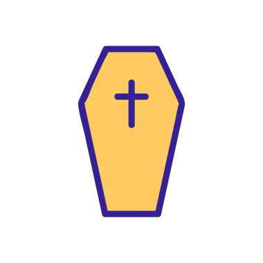 Mezar taşı ikon vektörü. İnce çizgi işareti. İzole edilmiş kontür sembolü gösterimi