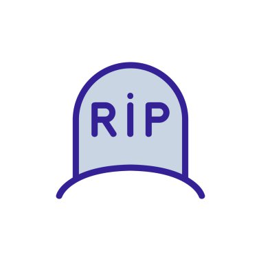 Mezar taşı ikon vektörü. İnce çizgi işareti. İzole edilmiş kontür sembolü gösterimi