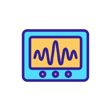 Titreşim ses simgesi vektörü. İnce çizgi işareti. İzole edilmiş kontür sembolü gösterimi