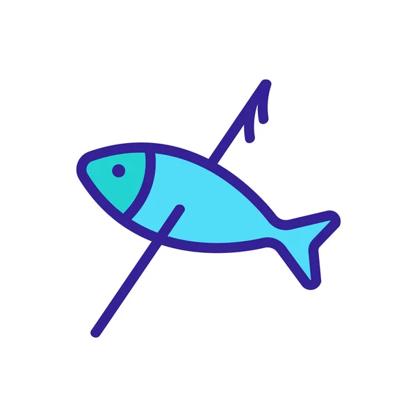 Vektor Ikon Lovu Ryb Značka Tenké Čáry Izolovaný Obrysový Symbol — Stockový vektor