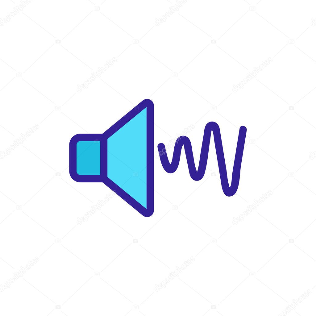 sound wave icon vector. Thin line sign. Isolated contour symbol illustration