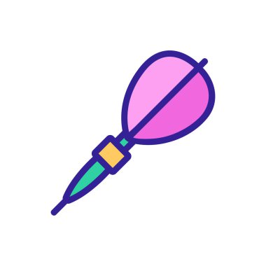 Dart ikon vektörü. İnce çizgi işareti. İzole edilmiş kontür sembolü gösterimi