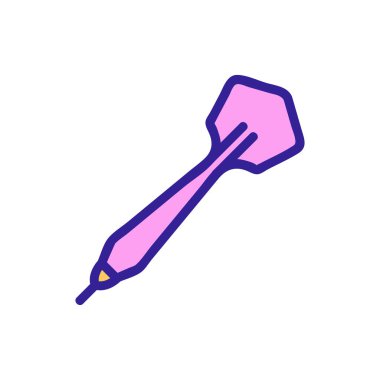 Dart ikon vektörü. İnce çizgi işareti. İzole edilmiş kontür sembolü gösterimi