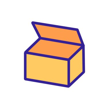 karton kutu ikon vektörü. İnce çizgi işareti. İzole edilmiş kontür sembolü gösterimi