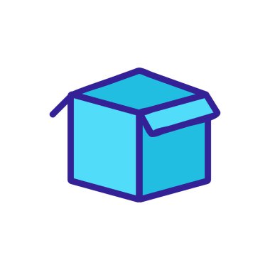 karton kutu ikon vektörü. İnce çizgi işareti. İzole edilmiş kontür sembolü gösterimi