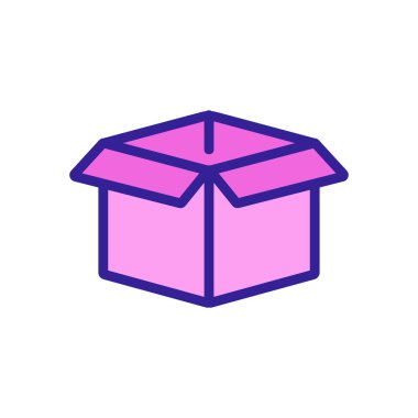 karton kutu ikon vektörü. İnce çizgi işareti. İzole edilmiş kontür sembolü gösterimi