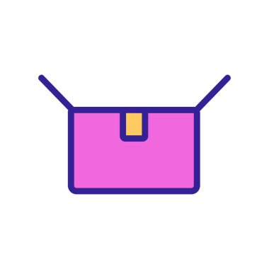 Kutu parsel simgesi vektörü. İnce çizgi işareti. İzole edilmiş kontür sembolü gösterimi