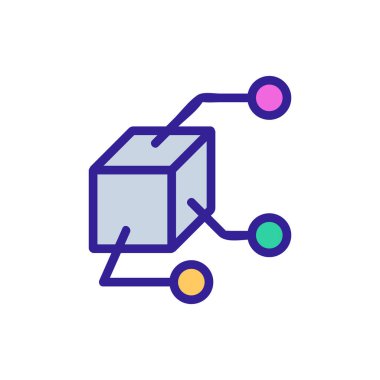 3D yazıcı simgesi vektörü. İnce çizgi işareti. İzole edilmiş kontür sembolü gösterimi