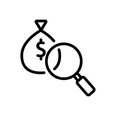 Denetim hizmeti simgesi vektörü. İnce çizgi işareti. İzole edilmiş kontür sembolü gösterimi