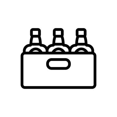 Viski ikonu vektörü şişeleri. İnce çizgi işareti. İzole edilmiş kontür sembolü gösterimi