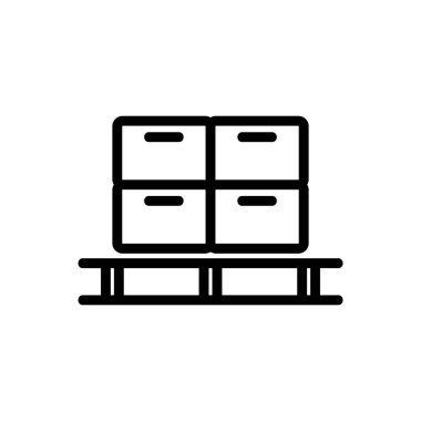 kutu simgesi vektörü. İnce çizgi işareti. İzole edilmiş kontür sembolü gösterimi