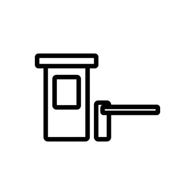 Toll yol ikonu vektörü. İnce çizgi işareti. İzole edilmiş kontür sembolü gösterimi