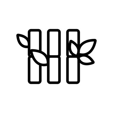 Şeker kamışı ikon vektörü. İnce çizgi işareti. İzole edilmiş kontür sembolü gösterimi