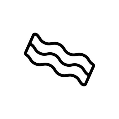 Lezzetli tütsülenmiş et ikonu vektörü. İnce çizgi işareti. İzole edilmiş kontür sembolü gösterimi