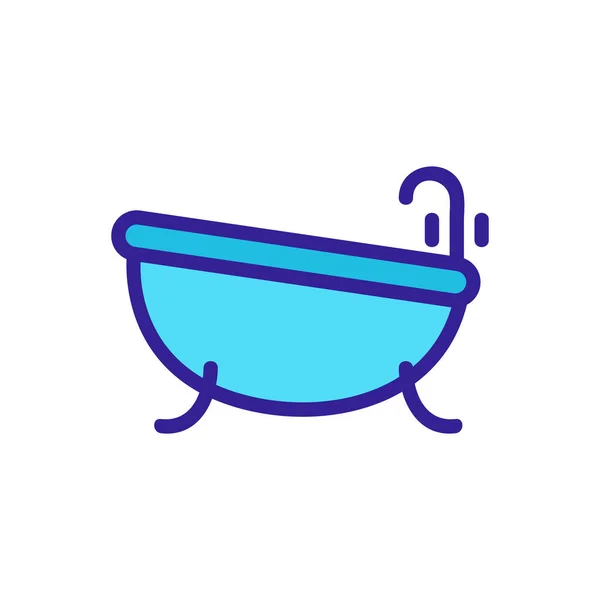 Bath Ikon Vektor Tunn Linje Tecken Isolerad Kontur Symbol Illustration — Stock vektor