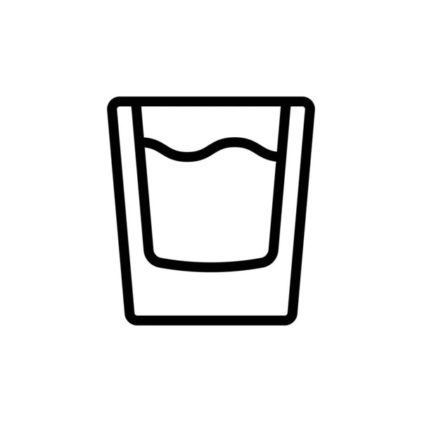 Een Glas Whisky Icoon Vector Een Dun Lijnteken Geïsoleerde Contoursymbool — Stockvector