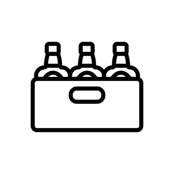 Bottiglie Whisky Vettore Icona Segno Linea Sottile Illustrazione Del Simbolo — Vettoriale Stock