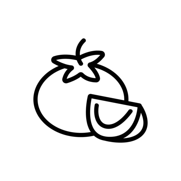 Tomaten Symbol Vektor Schlankheitszeichen Isolierte Kontursymboldarstellung — Stockvektor
