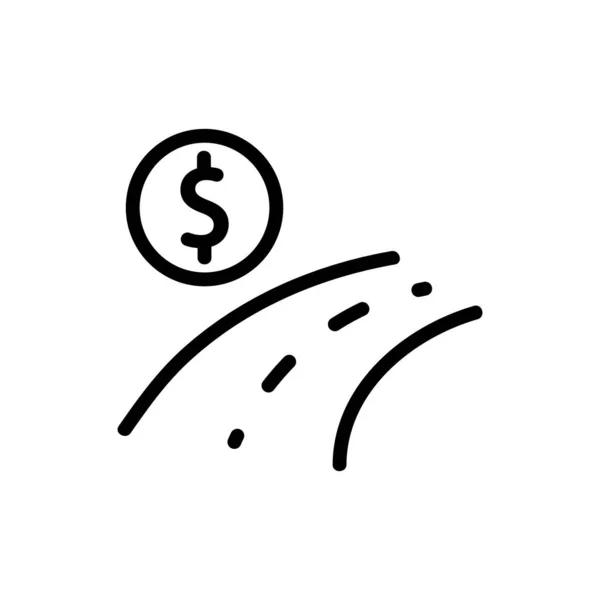 Wektor Ikony Płatnej Drogi Znak Cienkiej Linii Ilustracja Izolowanego Symbolu — Wektor stockowy