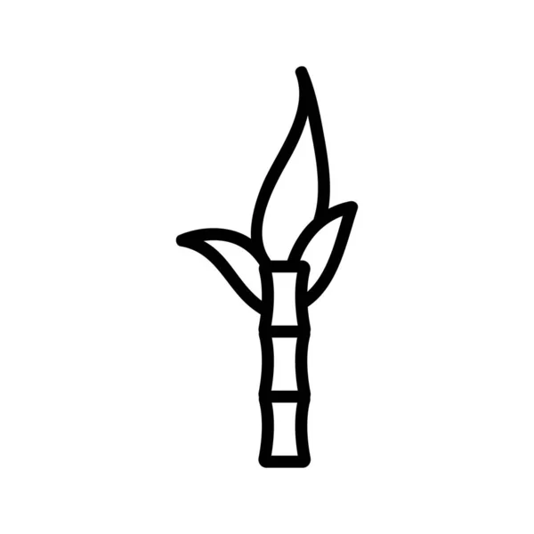 Sugar Cane Icon Vector Thin Line Sign Isolated Contour Symbol — Stock Vector