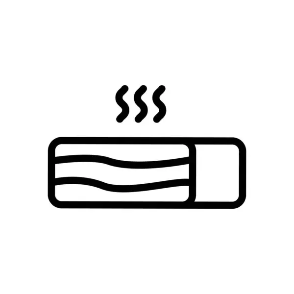 美味的烟熏肉图标病媒 细线标志 孤立的等高线符号说明 — 图库矢量图片